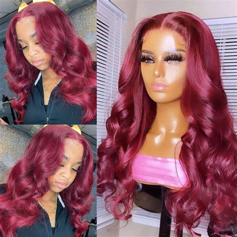 Supernova Burgundy 99j Lace Front Wigs Human Hair Red Wine 4x4 Body