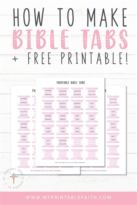 Free Printable Bible Tabs With Instructions My Printable Faith Artofit