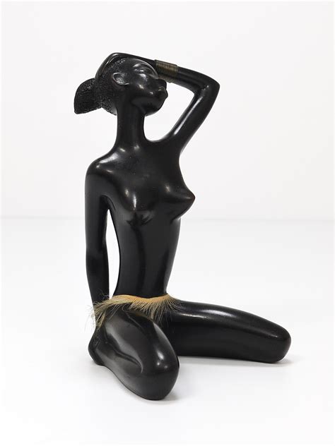 African Woman Figurine Sculpture By Leopold Anzengruber Vienna