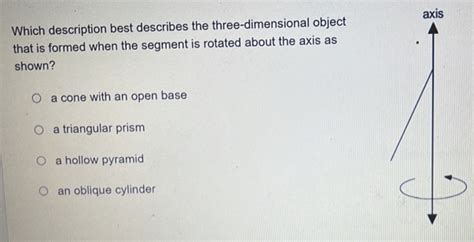 Solved Which Description Best Describes The Three Dimensional Object