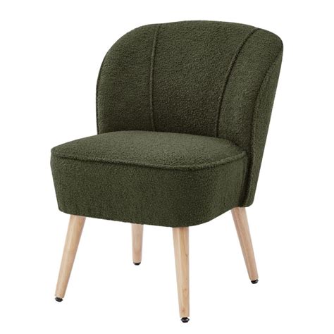 Fauteuil Tivoli Tissu Bouclette Kaki