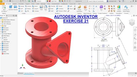 Autodesk Inventor Tutorial Exercise Extrude Hole Circular Pattern