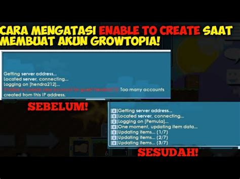 Cara Mengatasi Enable To Create Saat Membuat Akun Growtopia Cara