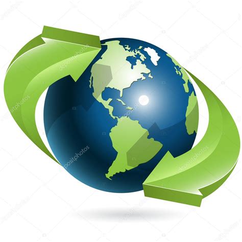 Globe And Green Arrows Stock Vector Brux17 3833719