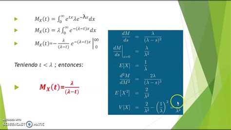 FUNCIÓN GENERADORA DE MOMENTOS DE UNA DISTRIBUCIÓN EXPONENCIAL