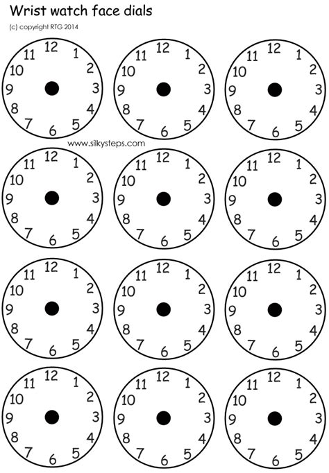 Clock Face Dials Preschool Printable Time Activity Clock Face