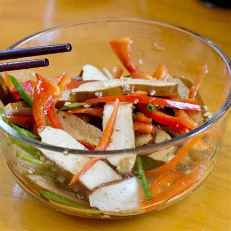 Asian Tofu Salad with Dried Tofu {Vegan} - Avocado Pesto