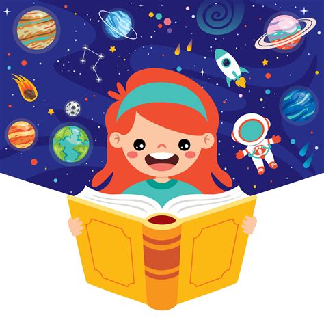 Illustration Of Kid Reading Book Vector Art At Vecteezy