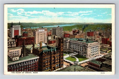 Omaha NE Nebraska Birds Eye View The Heart Of Omaha Antique Vintage