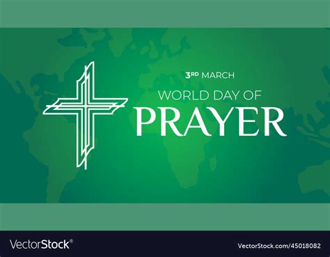 World day of prayer with cross Royalty Free Vector Image