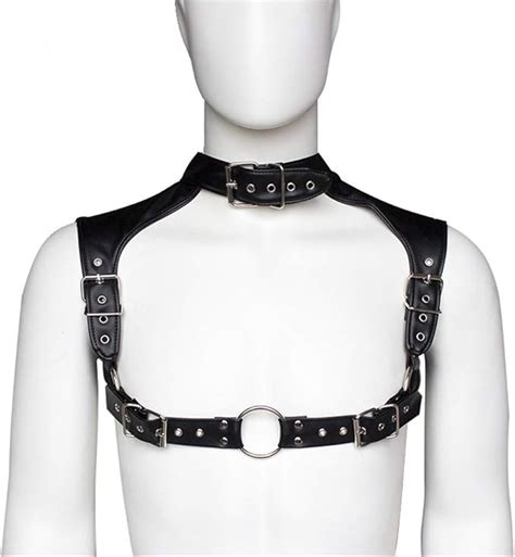 Sexy Körpergeschirr Body Harness Dessous Mens Schwarzes PU Leder