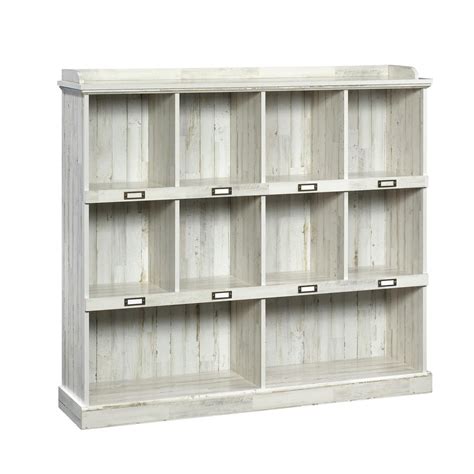 Sauder Barrister Lane White Plank Cubbyhole Bookcase 423672 The Home