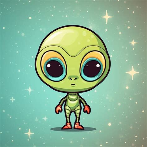 Premium Photo Cartoon Alien With Big Eyes And A Green Body Generative Ai