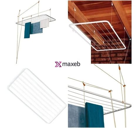 Varal De Teto Maxeb 1 20m X 56cm 6 Varais BugShop