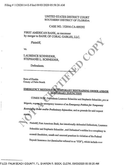 D E 536 Emergency Motion For Temporary Restraining Order And Or Temporaryinjunction Pdf