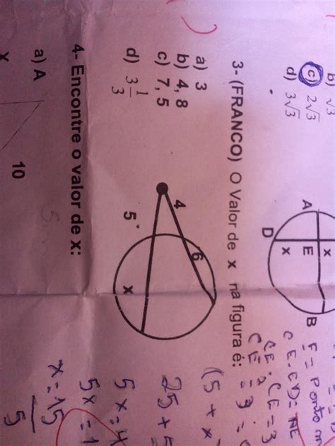3 FRANCO O valor de x na figura é Brainly br