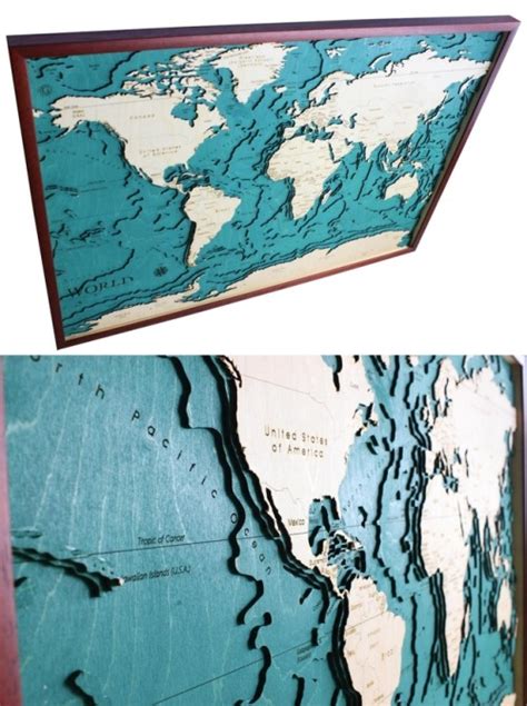 Laser Cut Wooden Maps - including World, Europe,...