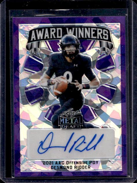 2022 Leaf Metal Draft Desmond Ridder Award Winner Crystal Purple Auto