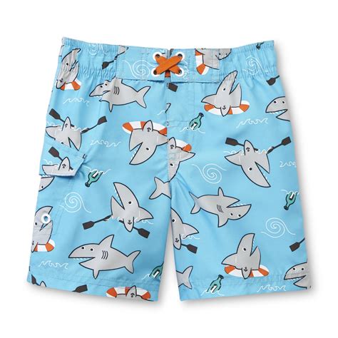 Wonderkids Newborn Infant And Toddler Boys Cargo Swim Shorts Sharks