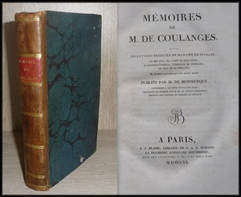 Mémoires de M de Coulanges suivis de Lettres inédites de Catawiki