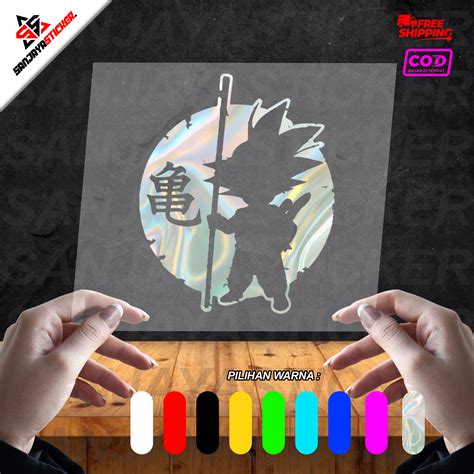 Cutting Stiker Goku Dragon Ball Variasi Motor Mobil Sticker Helm Style