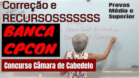 Corre O E Recursos Banca Cpcon Concurso C Mara De Cabedelo