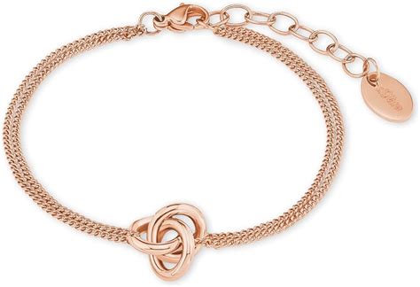 S Oliver Damen Armband Knoten Anhänger Edelstahl IP 17 3 cm Rosegold