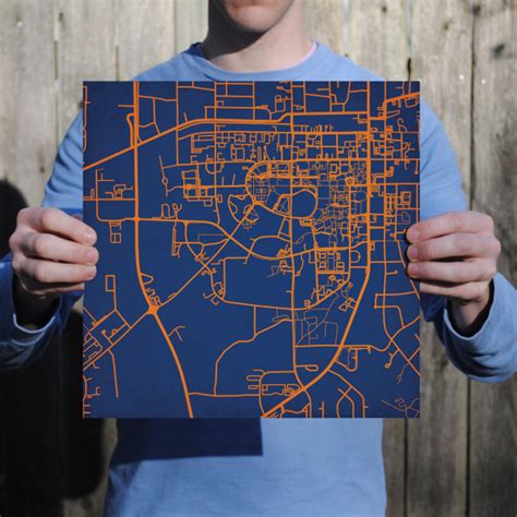 Auburn University Campus Map Art - City Prints