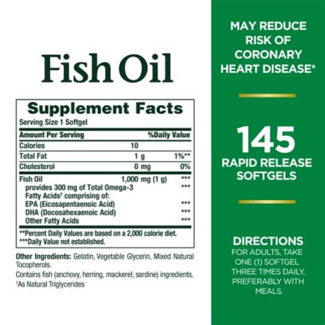 Nature S Bounty Fish Oil With Omega 3 Heart Health Support Softgels