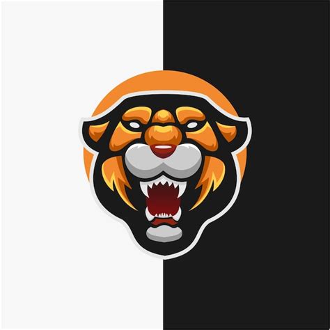 Design De Logotipo Mascote Tigre Vetor Premium