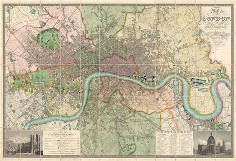 Large Old Map Of London The Old London Map Company