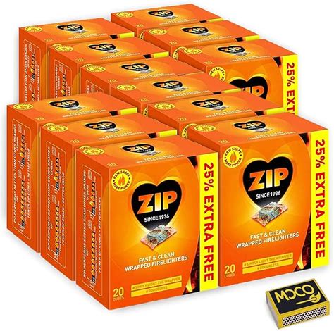 Zip Fast Clean Wrapped Fire Lighters Powerful Reliable Fire