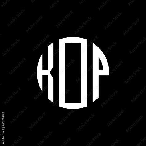 KOP letter logo design. KOP modern letter logo with black background ...