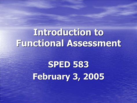 Ppt Introduction To Functional Assessment Powerpoint Presentation Free Download Id6856967