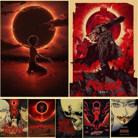 P Steres De Berserk De Anime Impresiones De Papel Kraft De Manga