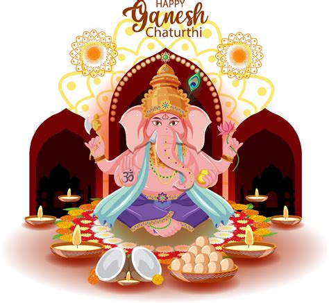 Happy Ganesh Chaturthi poster 7107311 Vector Art at Vecteezy