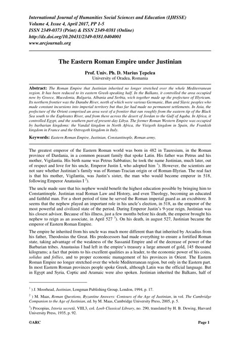 (PDF) The Eastern Roman Empire under Justinian