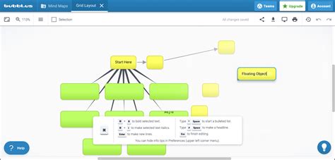 Bubble.us Mind Map: Brainstorm Mind Mapping Steps Online