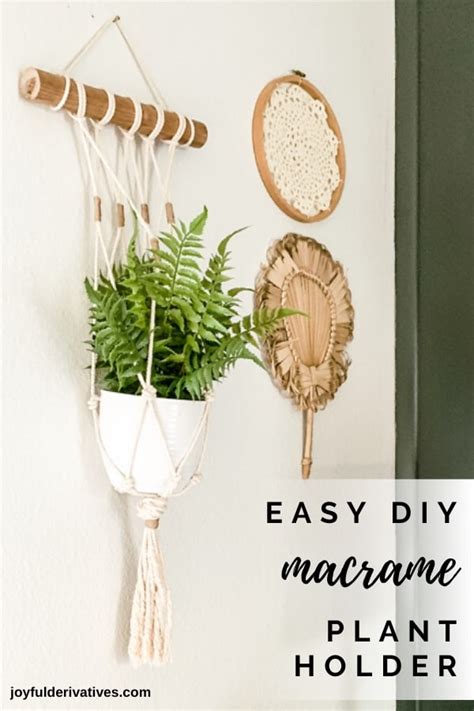 Easy Diy Macrame Plant Hanger Wall Hanging Tutorial Joyful Derivatives