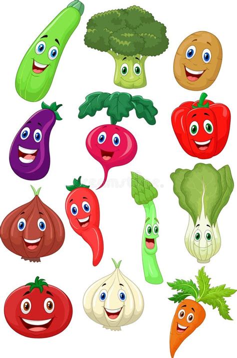 Comic Vegetables Group Cartoon Illustration Stock Vector Illustration