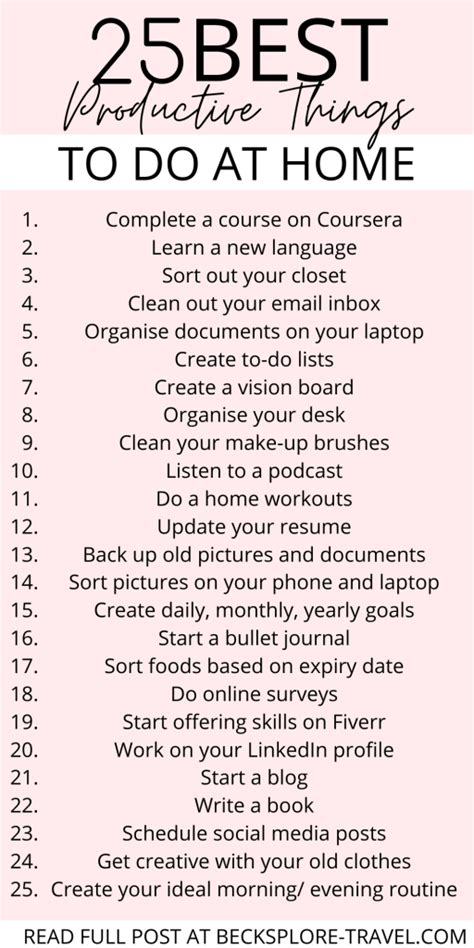 25 Productive Things To Do At Home Artofit