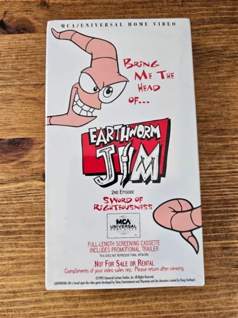 Earthworm Jim Promotional Vhs Cartoon Video Tape Rare Sealed Ntsc Sega