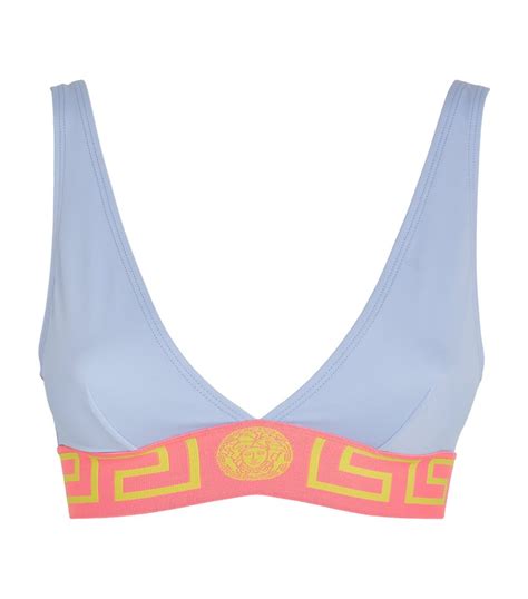 Womens Versace Blue Greca Bikini Top Harrods Uk