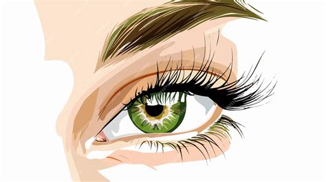 Close Up Of Female Clear Green Eye Vector Illustration Premium Ai