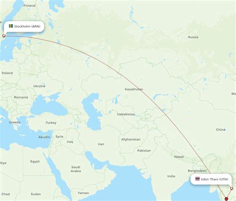 Flights From Udon Thani To Stockholm UTH To ARN Flight Routes