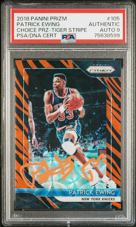 Amazon Patrick Ewing Panini Prizm Tiger Stripe Signed Card