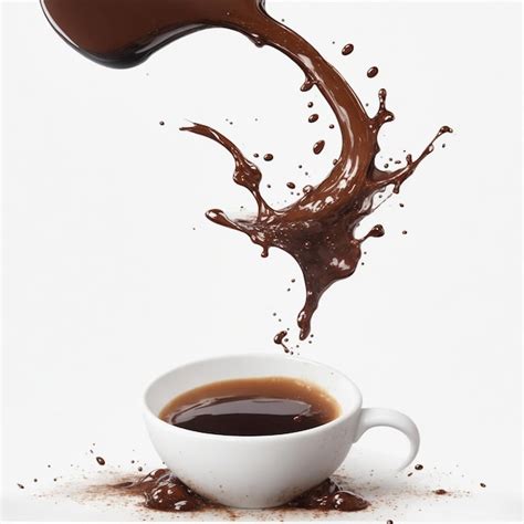 Premium Ai Image Splashing Coffee Isolated On White Background 2