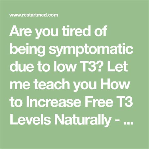 8 Step Guide to Increase Free T3 Naturally | Thyroid levels, Thyroid problems, Thyroid medication