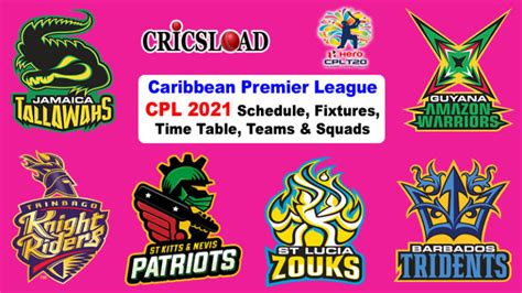 CPL 2021 Schedule Fixtures Dates Timing Caribbean Premier League