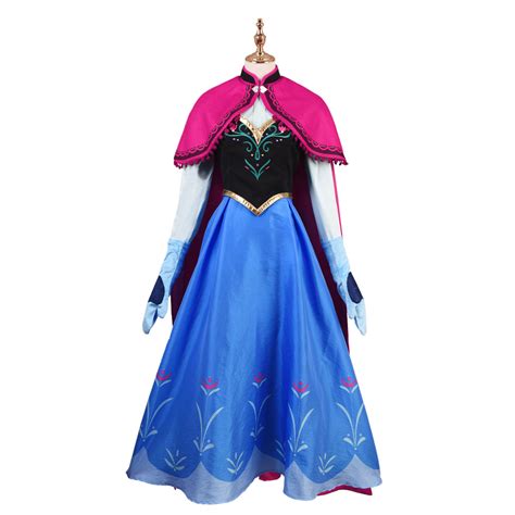 Frozen Anna Dress Cosplay Costume Princess Fancy Deluxe Dress Full Set ...